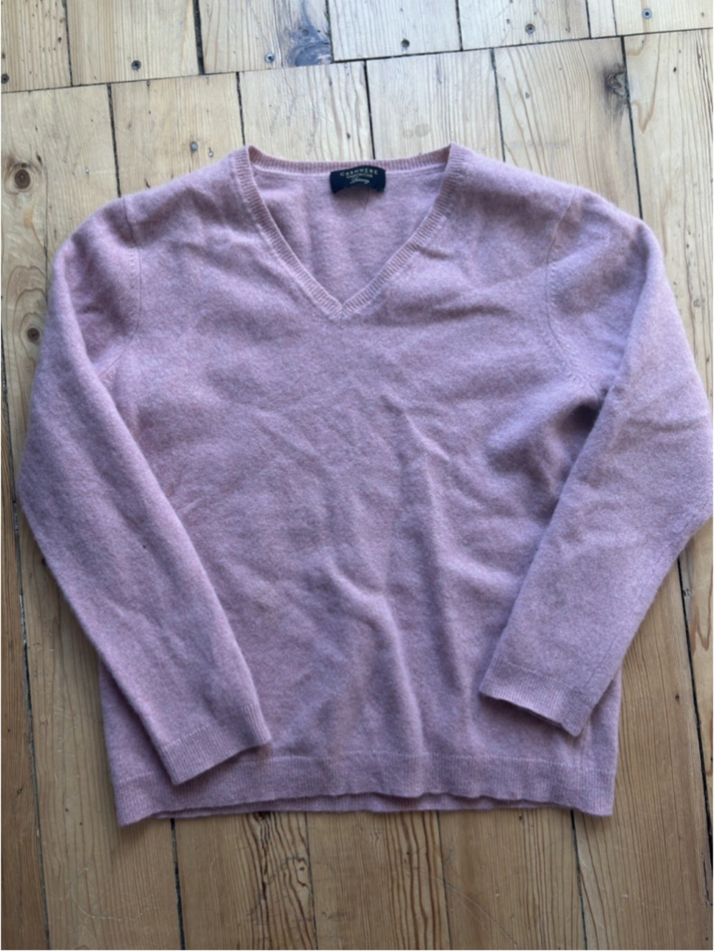 100% 2-Ply Cashmere Crewneck Sweater Fuchsia Pink Size S-M Women's